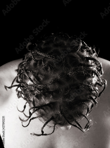 Canvas-taulu caucasian man with mutliple african-style plaits