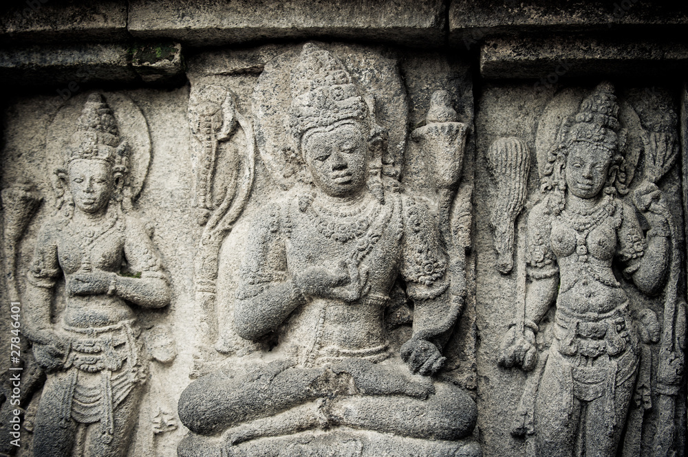 Bas-reliefs of Prambanan temple, Java, Indonesia Bas-reliefs of Prambanan temple, Java, Indonesia