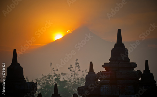 Borobudur temple at sunrise, Java, Indonesia