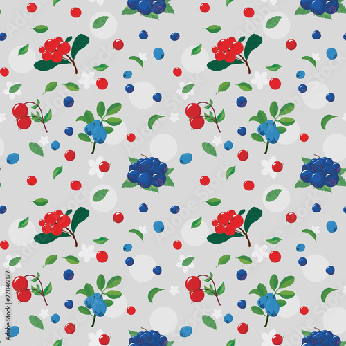 Wild berries. Seamless pattern