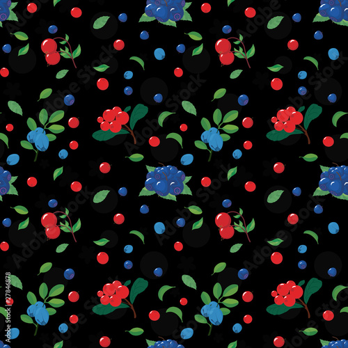 Wild berries. Seamless pattern