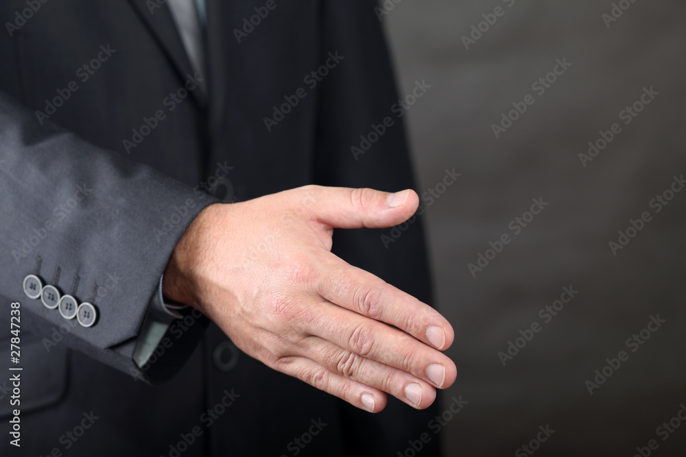 Businessman hand ready for handshake