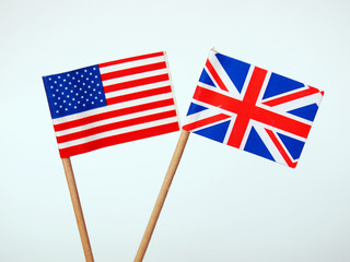 British and American flags