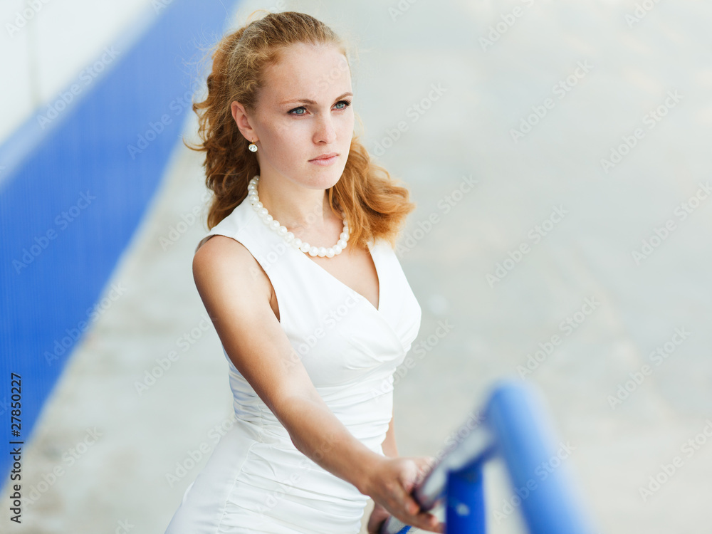 woman fashion portrait in outdoors with natural expression woman fashion portrait in outdoors with natural expression