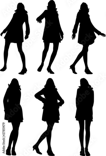 posing women vector illustration