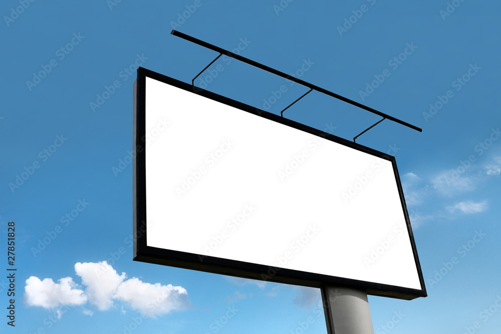 The billboard on the blue sky background The billboard on the blue sky background