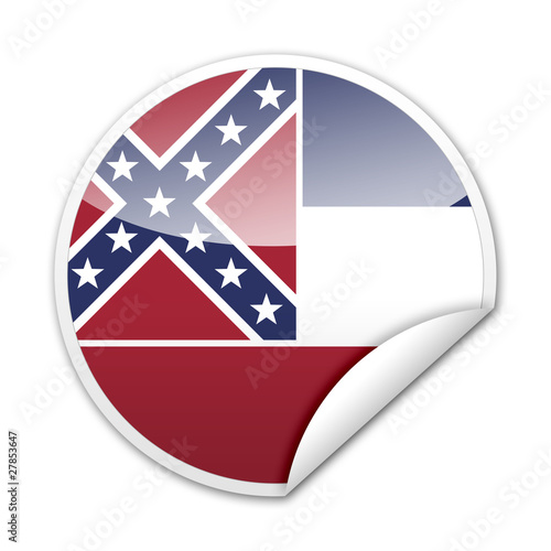 Pegatina bandera Mississippi con reborde photo