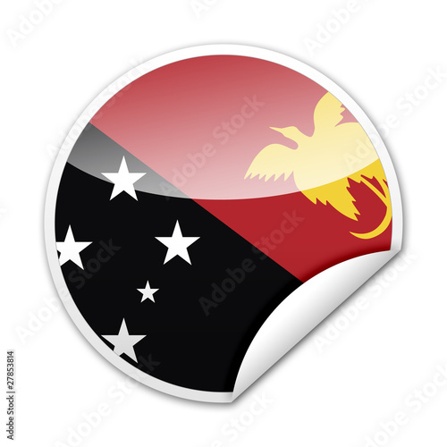 Free Download Pegatina bandera Papua Nueva Guinea con reborde - GFXLoad