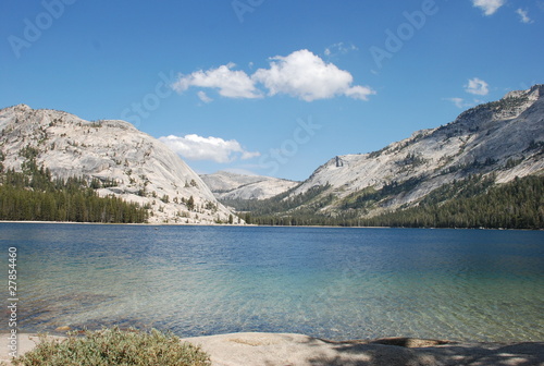 lac, forêt, montagne, Park national Yosemite, Californie, USA