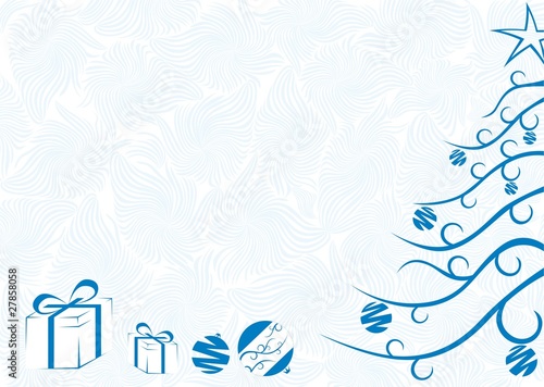 christmas card in white swirl