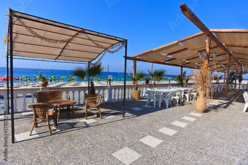 Fototapeta Naklejka Na Ścianę i Meble -  Comfortable terrace over the sea