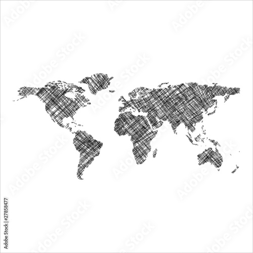 striped black world map
