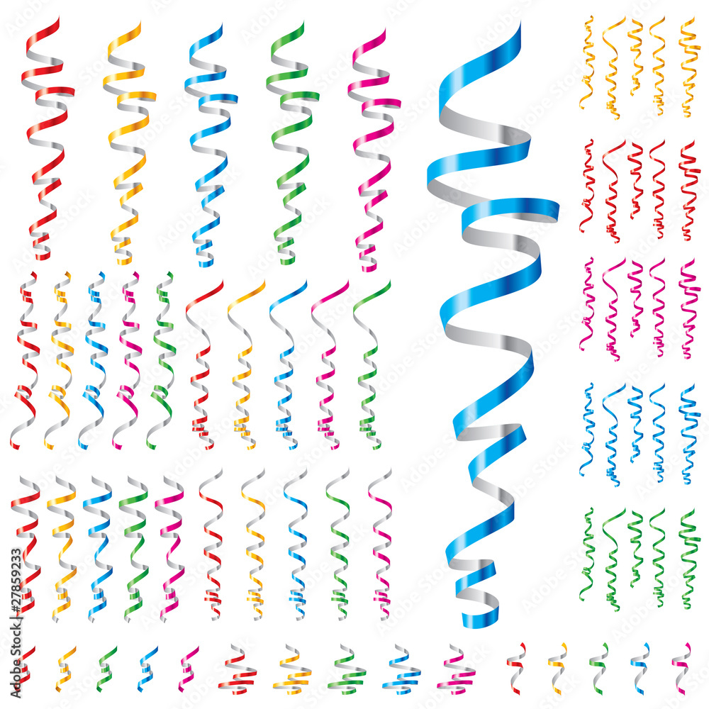 Red holiday streamers