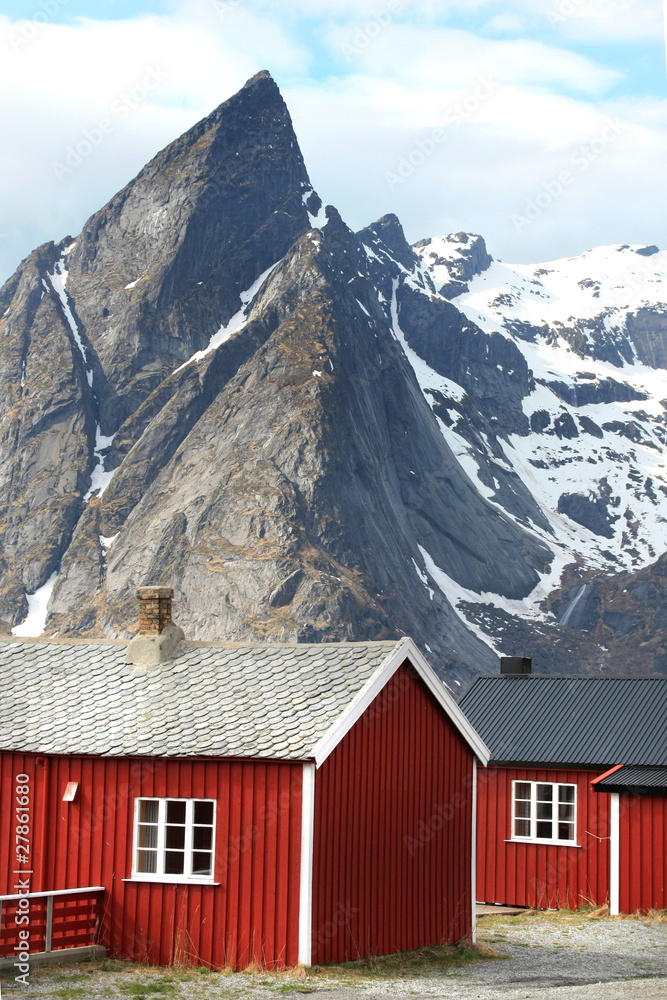 traditional houses and mounts of Hamnøy