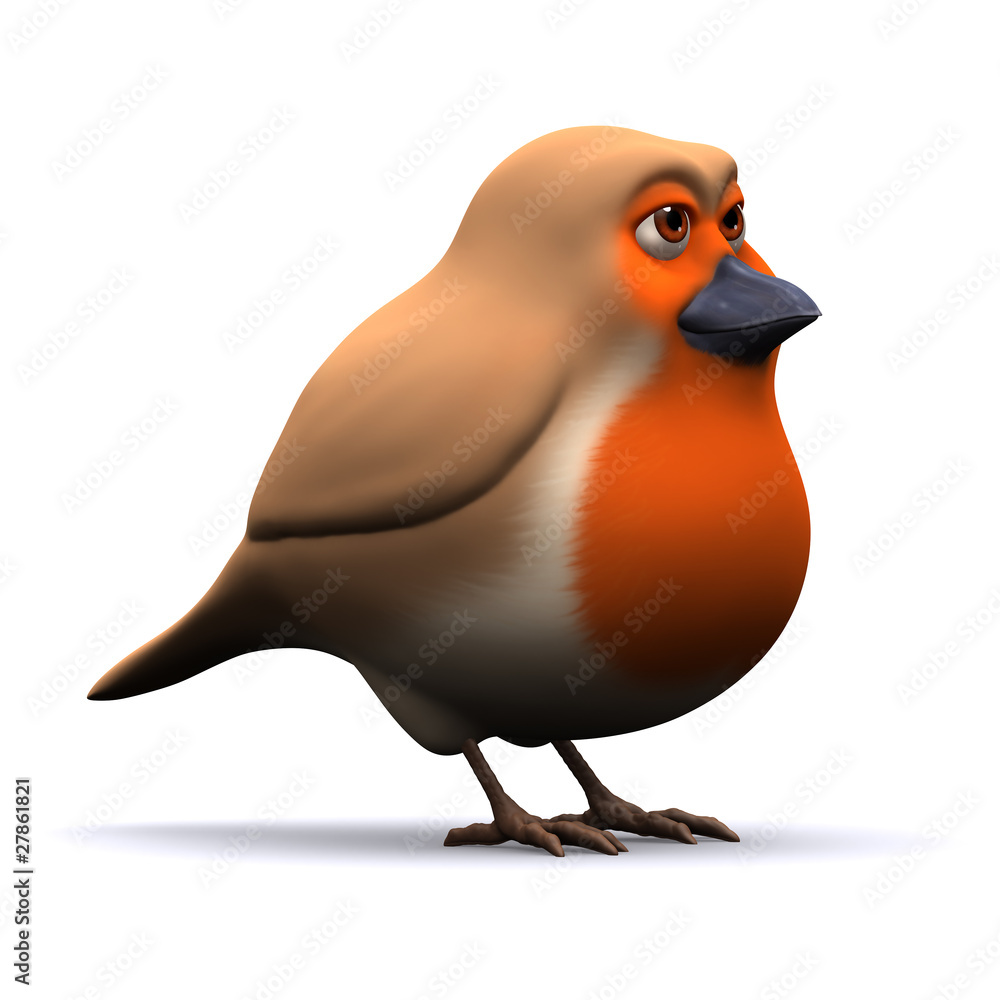 3d Robin looks sideways 3d Robin looks sideways