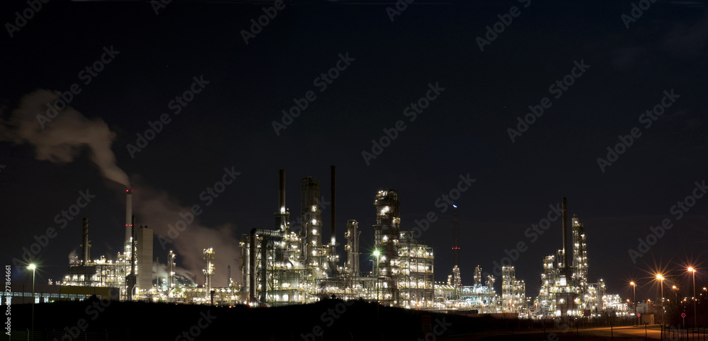 chemical industry by night // panorama