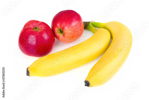 Fresh apples and bananas