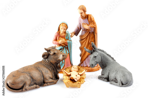 Presepio su sfondo bianco