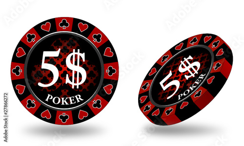 Icon Pokerchip rot schwarz