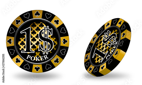 Icon Pokerchip gold schwarz