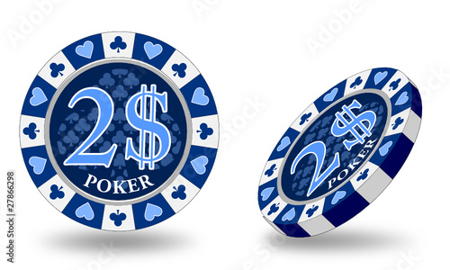 Icon Pokerchip weiß blau