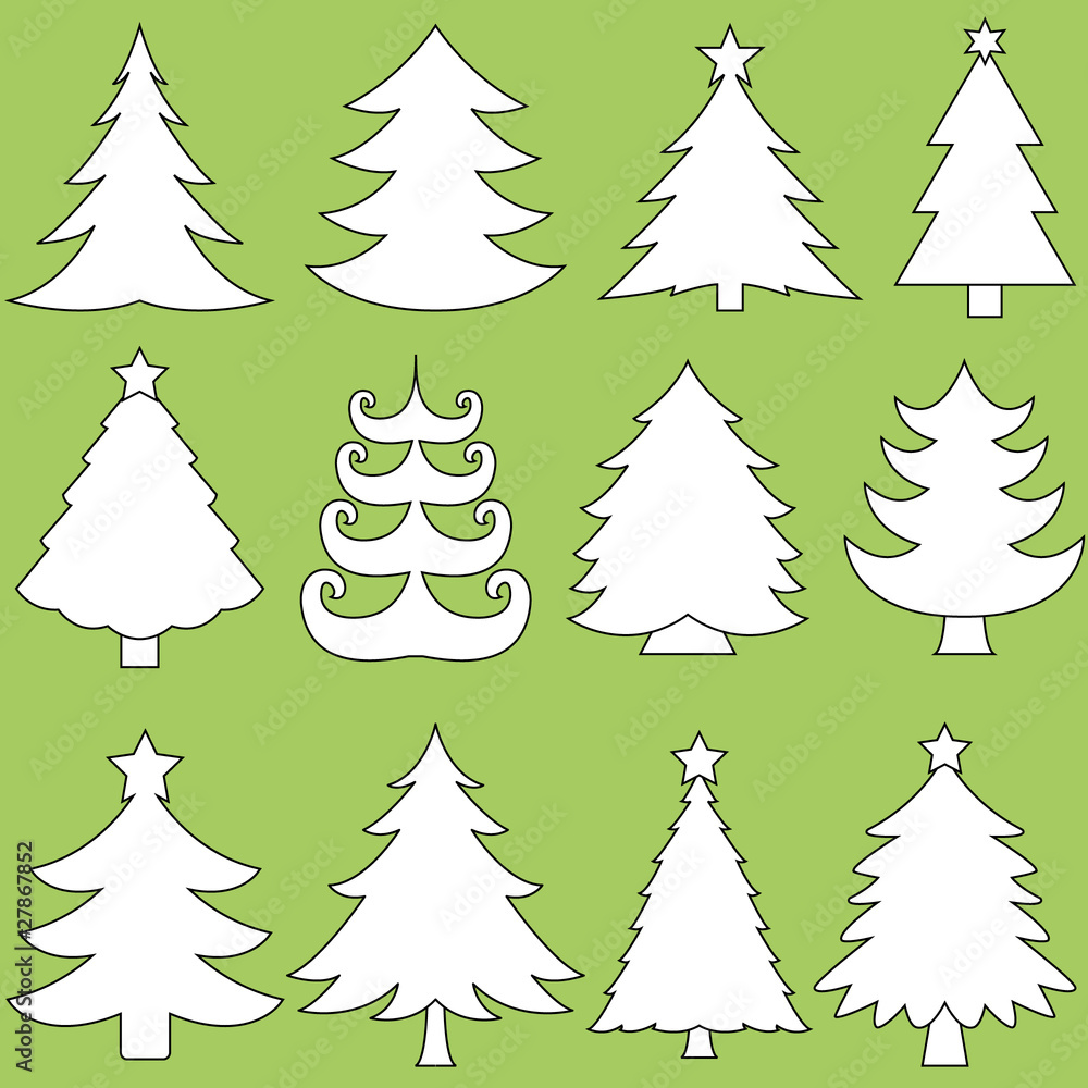 Obraz premium Collection of Christmas trees