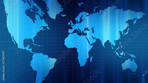 World map. Blue Background