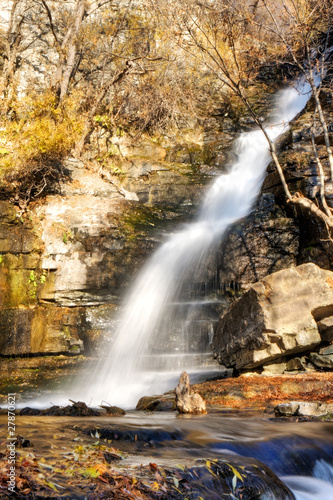 Amazing Waterfall in Autumn