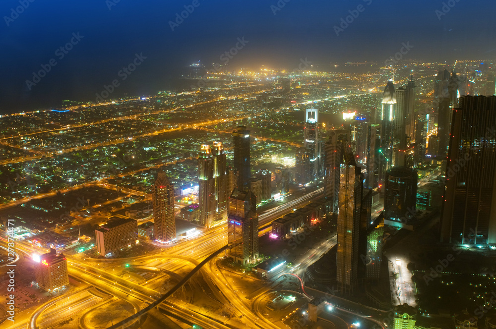 Panorama of down town Dubai city - UAE