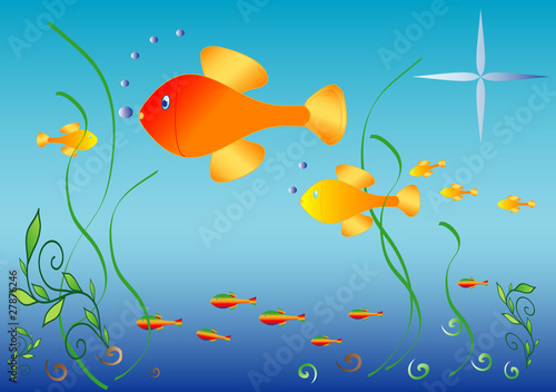 Background to the schools of fish