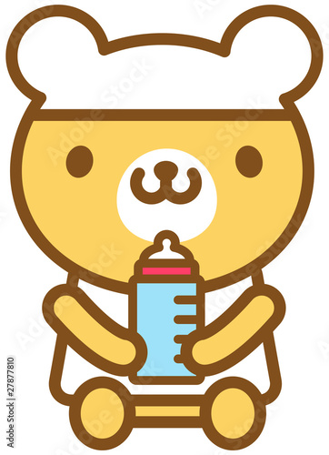 くま　赤ちゃん　哺乳瓶