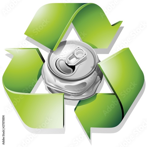 Lattina Schiacciata Riciclaggio-Crushed Can Recycle-Vector
