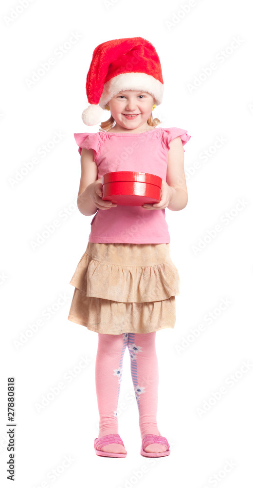 girl with gift isolated on white girl with gift isolated on white
