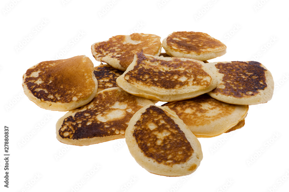 pancakes on white