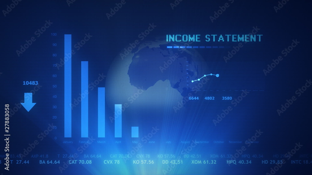 Income statement futuristic projection concept Income statement futuristic projection concept