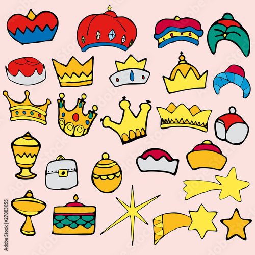 Three Wise men Christmas set vector