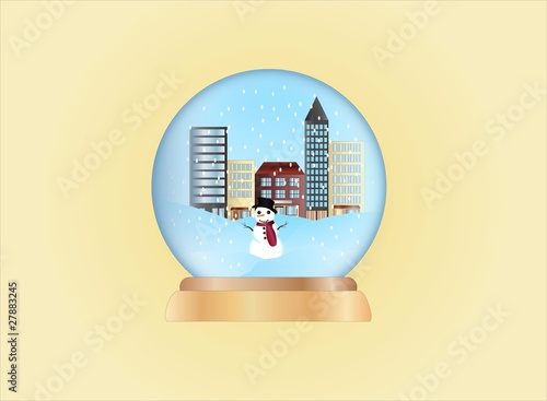 christmas ball-winter scene ( background on separate layer )