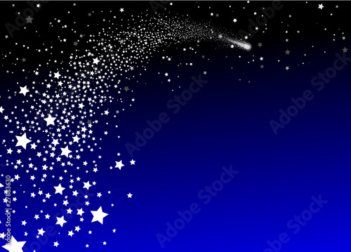 Sternschnuppe mit blauem Hintergrund