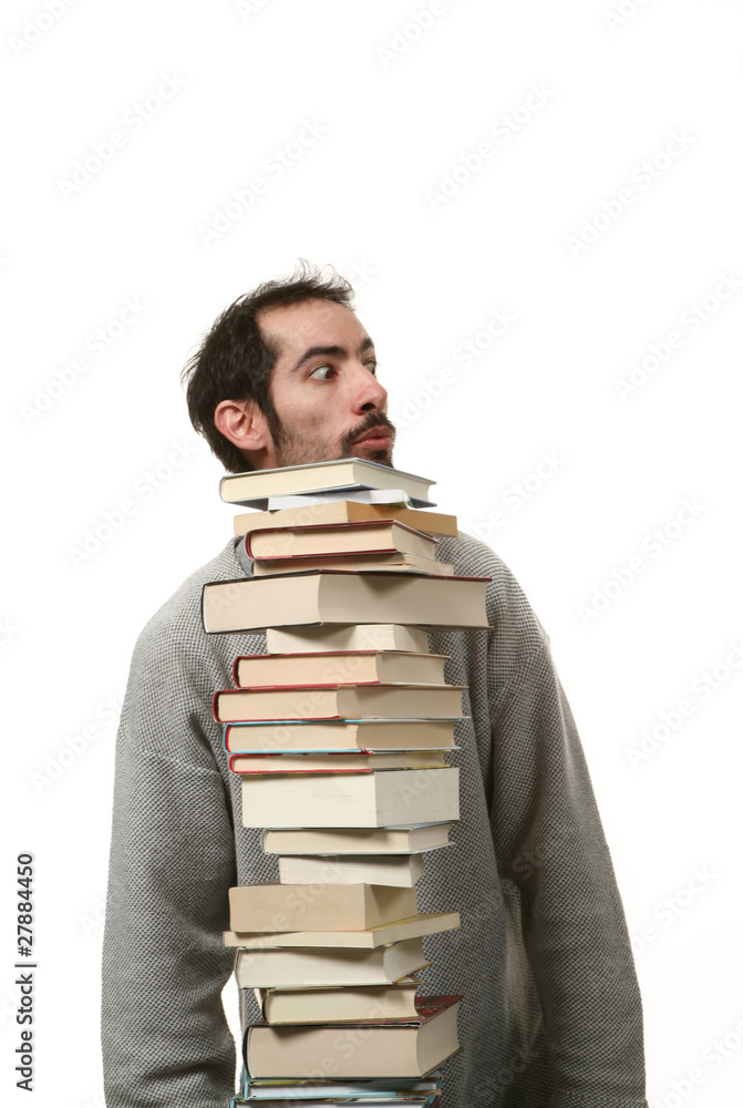 situation comique d'un homme avec des livres situation comique d'un homme avec des livres