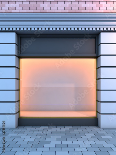 Classical empty storefront .