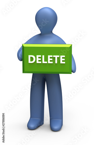 The figure holding the green button to delete.