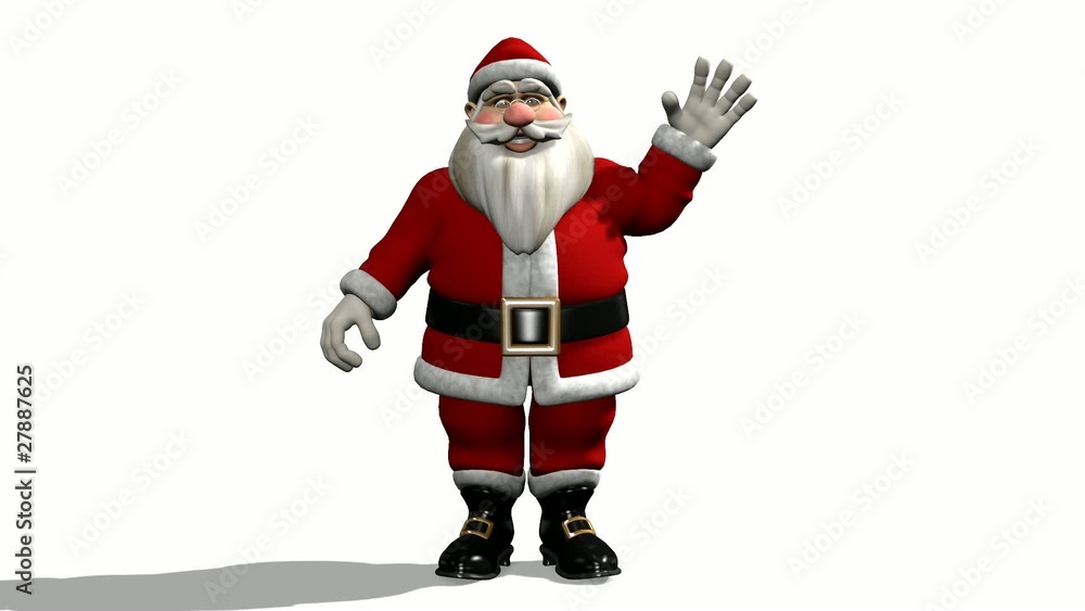 Cartoon Santa Claus waving his hand. Cartoon Santa Claus waving his hand.