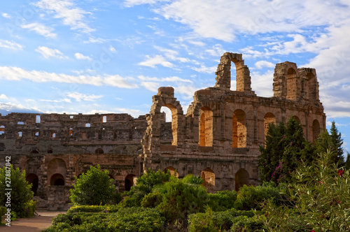 Ancient Roman amphitheater in El Jem, Tunisia