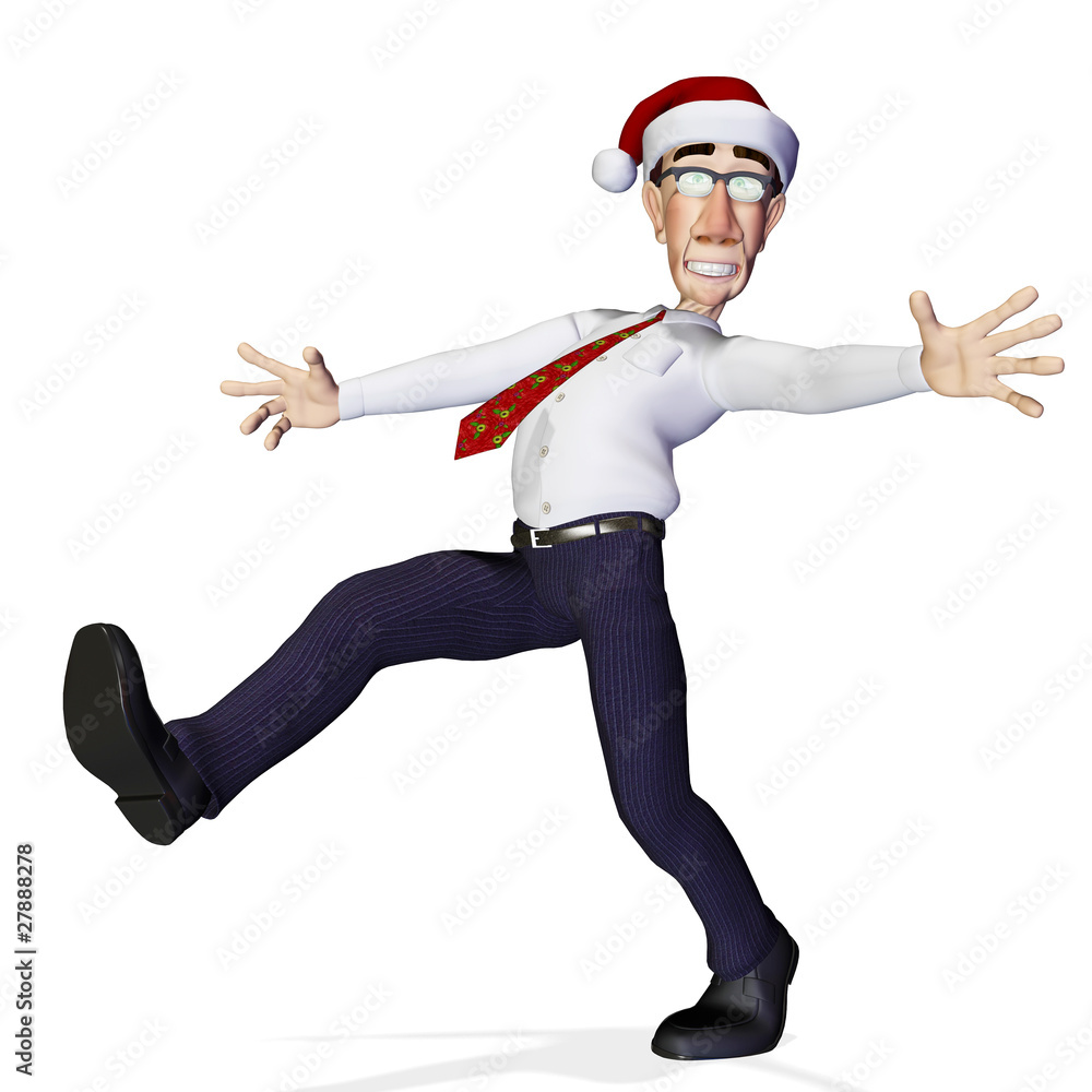 3d business man santa funny walk 3d business man santa funny walk