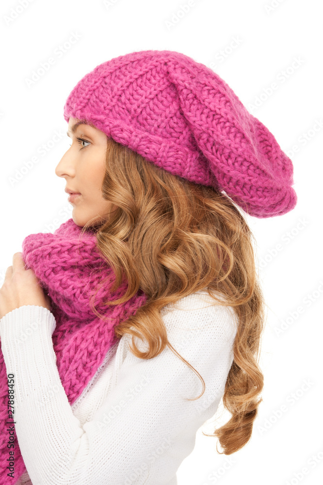 beautiful woman in winter hat beautiful woman in winter hat