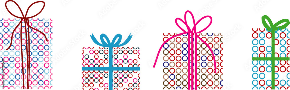 different gift boxes isolated on white different gift boxes isolated on white