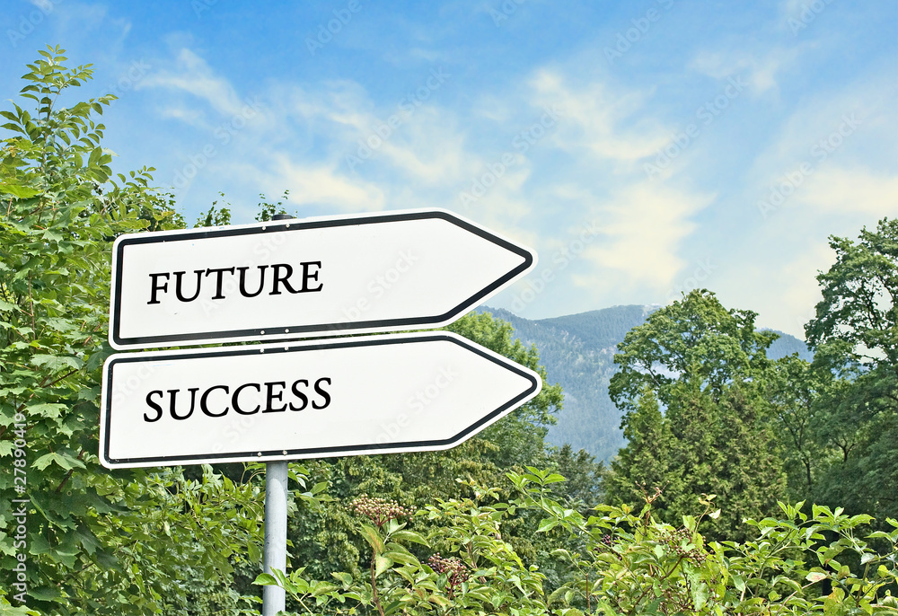 Road signs to future and success
