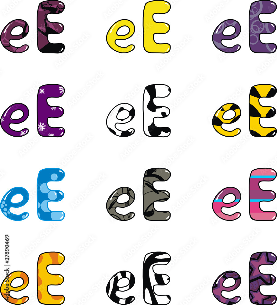 letter E cartoon
