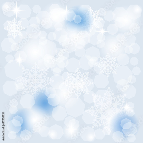 Abstract background with snowflakes and lights