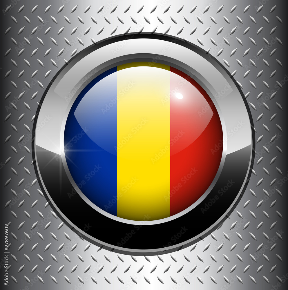 Fototapeta premium Flag of Romania button